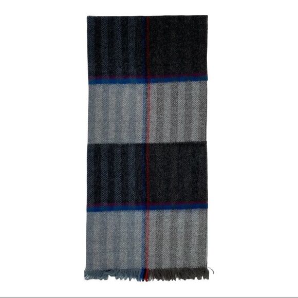 Vintage Fuzzy Soft Checker Plaid 100% Acrylic Scarf Made in West Germany - Picture 1 of 3